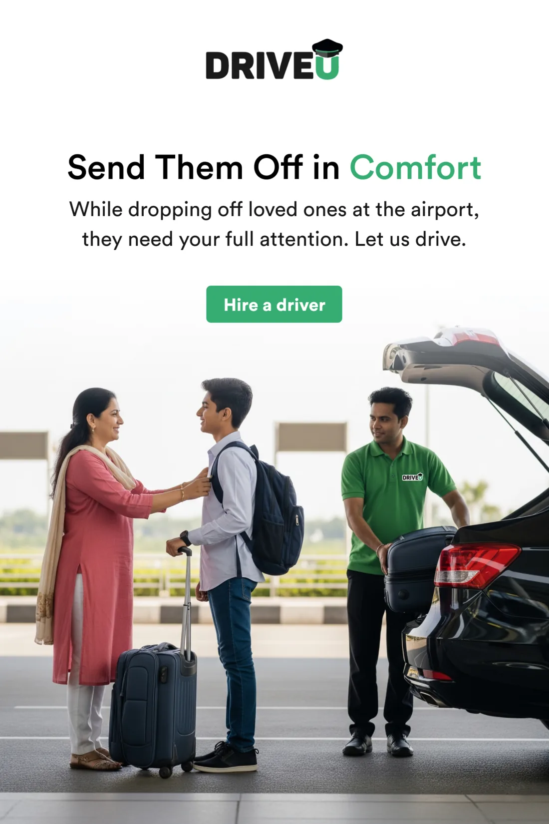 DriveU airport drop emailer