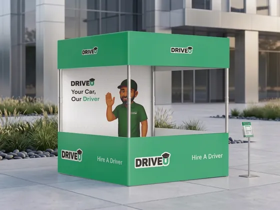 DriveU branded kiosk on site